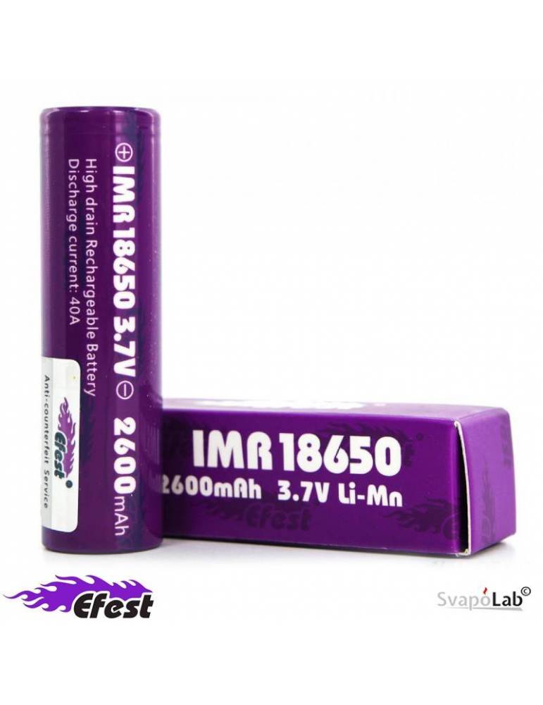EFEST IMR 18650 - 2600 mah 40A (flat top battery)