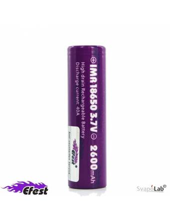 EFEST IMR 18650 - 2600 mah 40A (flat top battery)