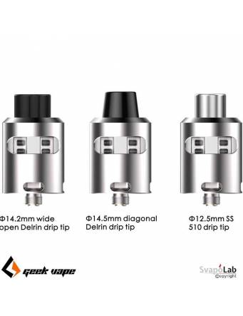 Geekvape TSUNAMI 24 RDA Glass Window - i tre diversi drip tip
