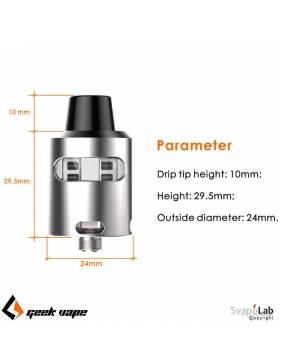 Geekvape TSUNAMI 24 RDA Glass Window - dimensioni