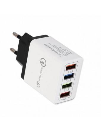 Adattatore di rete 4 USB X 3.1A – caricabatteria rapido (NERO)