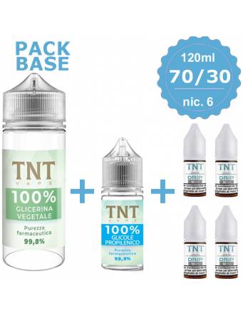 TNT Vape – pack BASE Neutra 70/30, 120ml-nic.6 (1 VG55 + 1 PG25 + 4 Basi10ml/18nic)