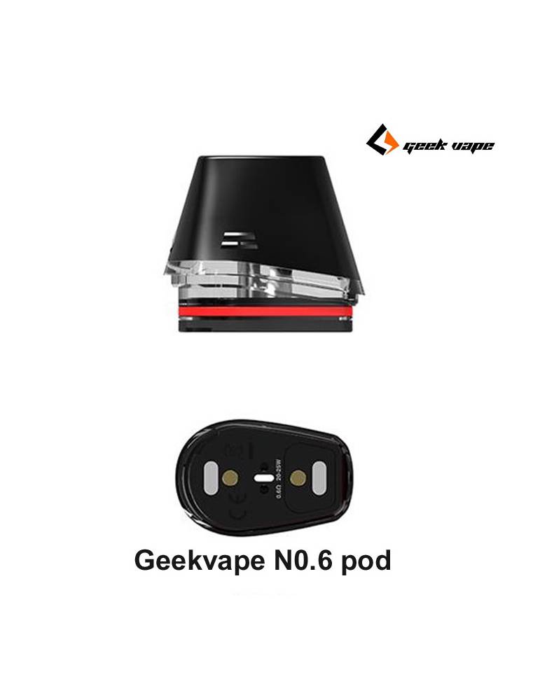 Geekvape N0.6 pod di ricambio 2ml/20-25W (2 pz con coil integrata 0,6ohm) RDTL per AN2