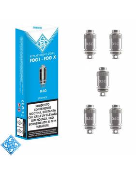 Glowell FOGX-FOG1 coil 0,5ohm/15-25W (5 pz) MTL/RDTL per FOGX e FOG 1 lp