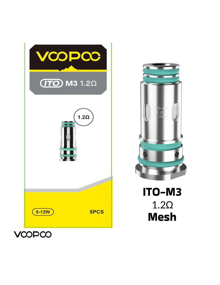 VooPoo ITO M3 coil 1,2ohm/08-12W (5 pz) MTL per serie ITO, DORIC e ARGUS